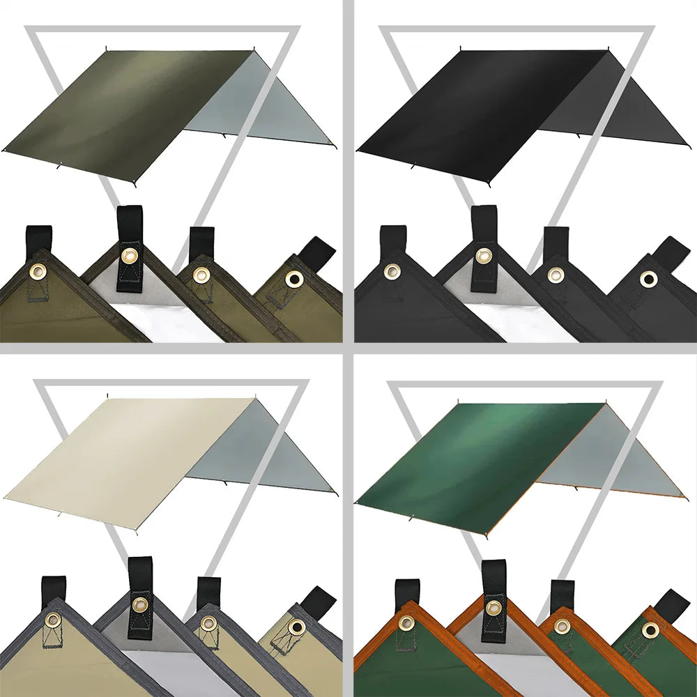 Large Ultralight Waterproof Camping Tarp Awning Sun Shade Shelter Tent for Beach Hiking Backpacking Outdoor 3x3m 3x4m 3x5m 4x4m