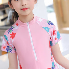 Kids Girl Swimming Suit One Piece Beach Dress Quick Dry Swimwear Teenage Girl Swimsuits Children 3 to 16 Years Girl Bathing Suit