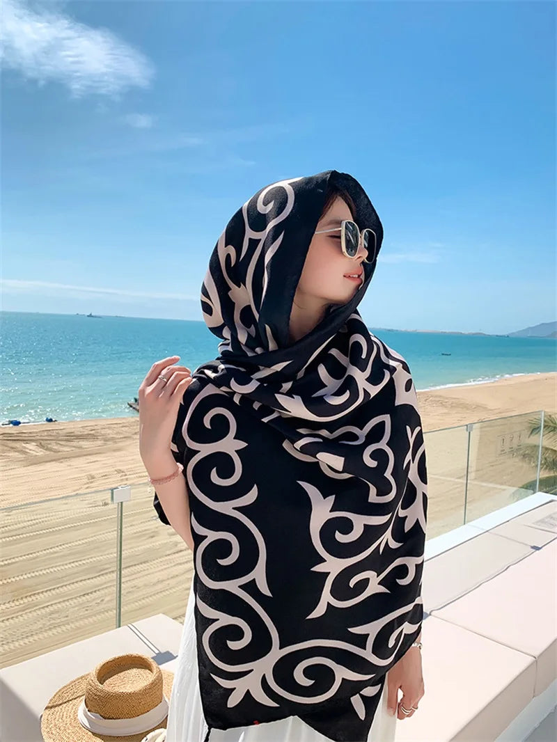 20 Styles 90x180cm Cotton Linen Summer Beach Dress Bikini Cover-ups Sarong Wrap Scarf Women Brazilian Swimsuit Bathing Cover Up