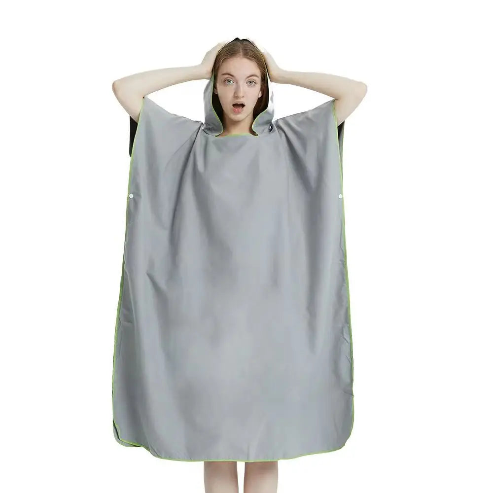 Quick Dry Changing Robe Hooded Absorbent Bathrobe Super Absorbent Bath Towel for Swimming Fitness Yoga Beach