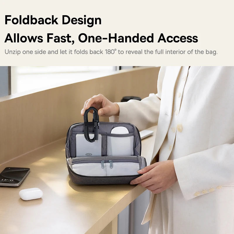 Baseus Phone Storage Bag for iPhone 17 Samsung Waterproof Digital Electronic Organizer Portable Power Bank Charger Camera Bag