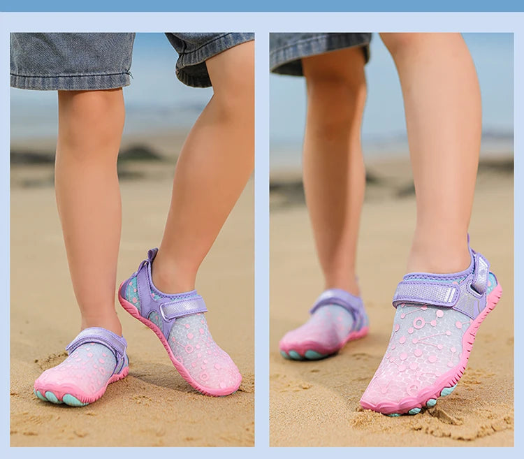 Water Shoes Children's Beach Shoes Quick-Drying Breathable Barefoot Swimming Water Shoes Outdoor Sneakers River Slippers Water S