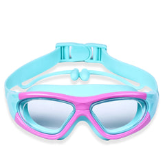 High-Definition Children's Swimming Goggles for Boys and Girls, Anti-Fog Swimming Goggles, Large-Frame Goggles, Comfortable Silicone Goggles