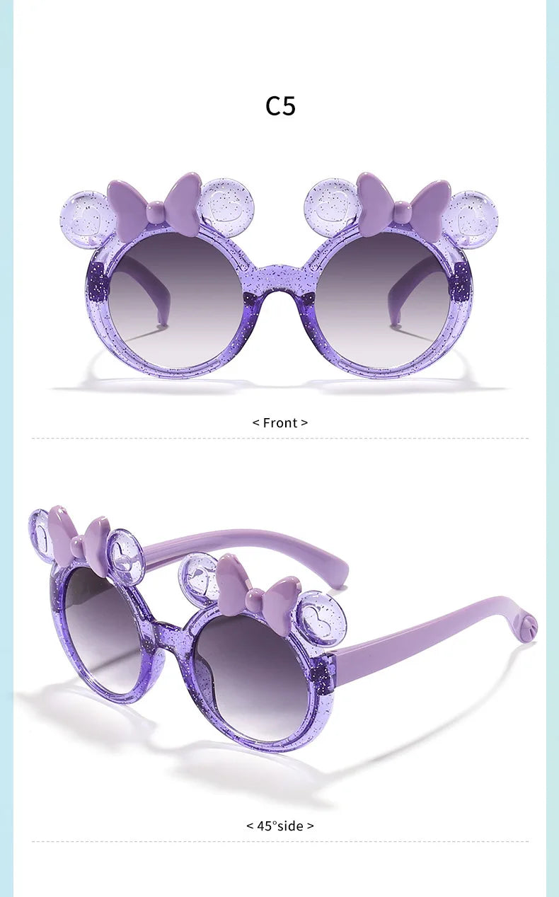 2025 Cartoon Cute Photo Concave Shaped Glasses Children's Bow Candy Colored Sunglasses For Girls, Trendy Sunglasses,