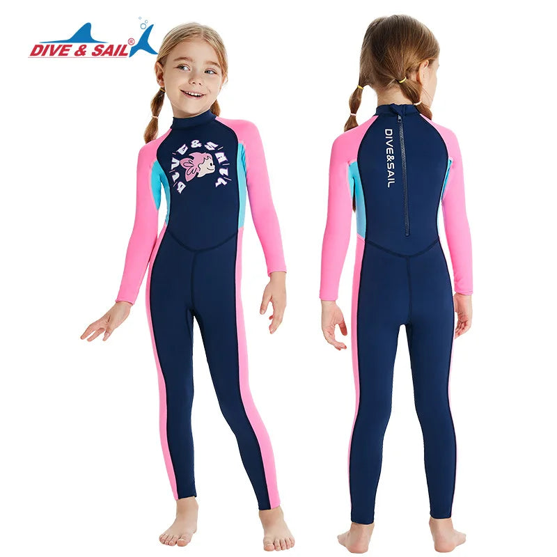 Kids Full Body Swimsuit Stinger Suit UV Protection UPF50+ Rash Guard One-piece Bodysuit Sunsuit Beachwear Rashguards Long Sleeve