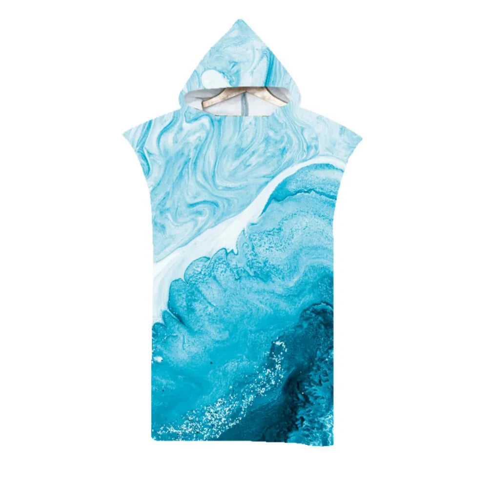 Adult Kids Beach Towel Quick Dry Hooded Cloak Children Women Large Bath Towels Sand Free Poncho Bathrobe For Summer Swim Surf