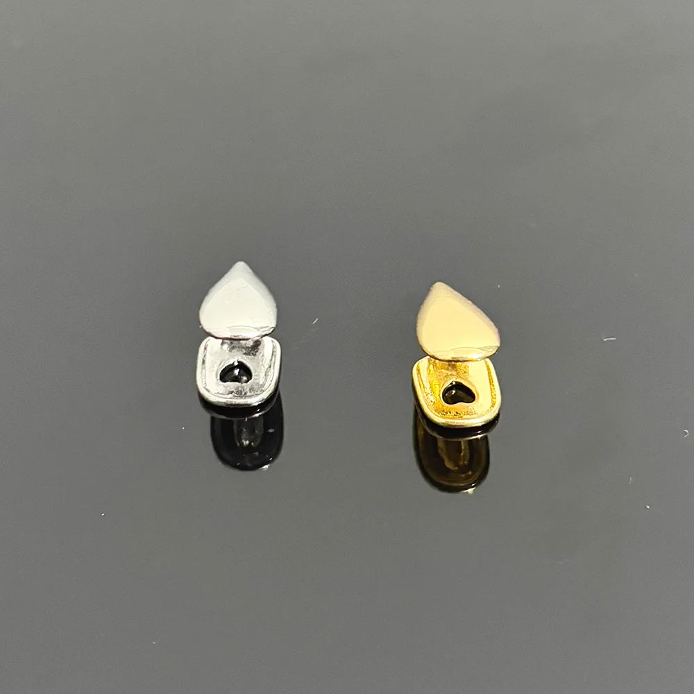 RACHELZ Hip Hop Single Teeth Grillz Fangs Top Bottom Punk Glossy Tooth Caps For Women Men Halloween Vampire Cosplay Gift