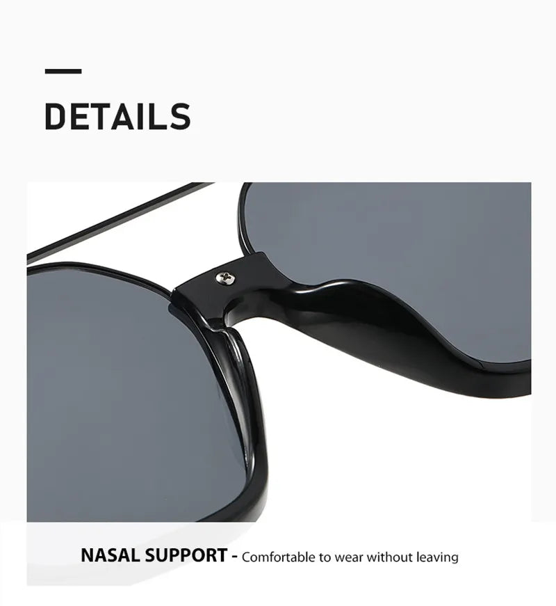 New Man Woman Sun Glasses High Quality UV400 Sunglasses Unisex Double Beam Design Half-Frame Sunnies Fashion Versatile Shade