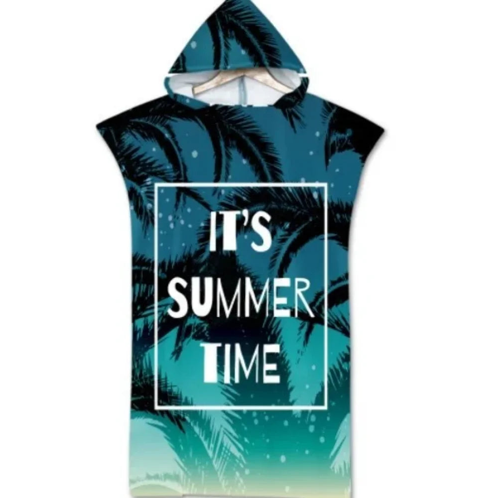 Adult Kids Beach Towel Quick Dry Hooded Cloak Children Women Large Bath Towels Sand Free Poncho Bathrobe For Summer Swim Surf