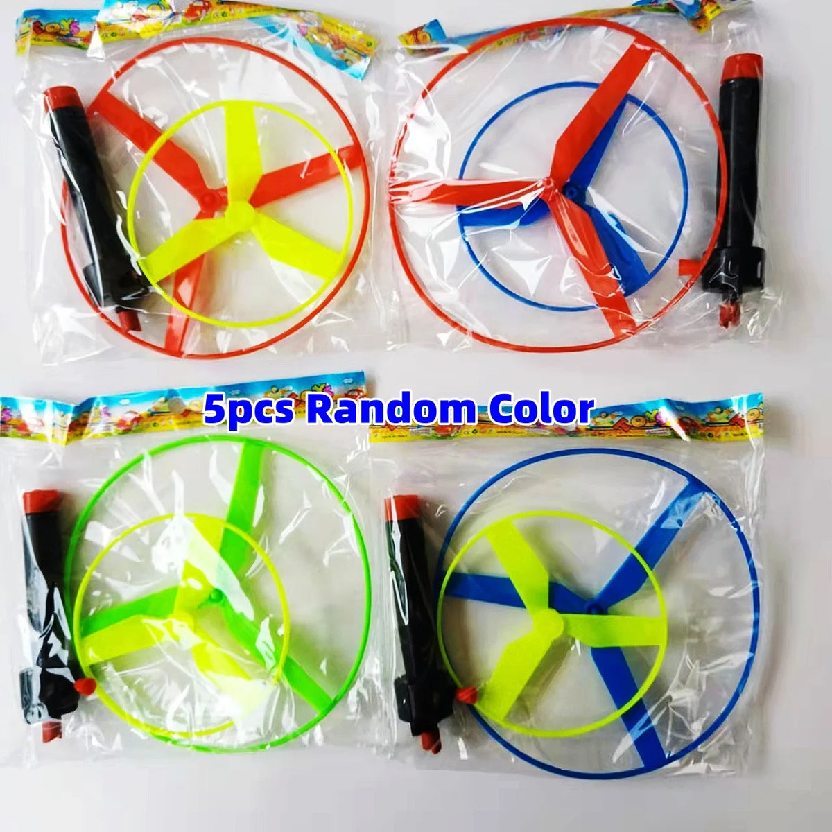 Kid Sports Pull Line Saucer Toys Children Outdoor Fun Rotating Flying Helicopter Gift Processing Toy for Parks Beach