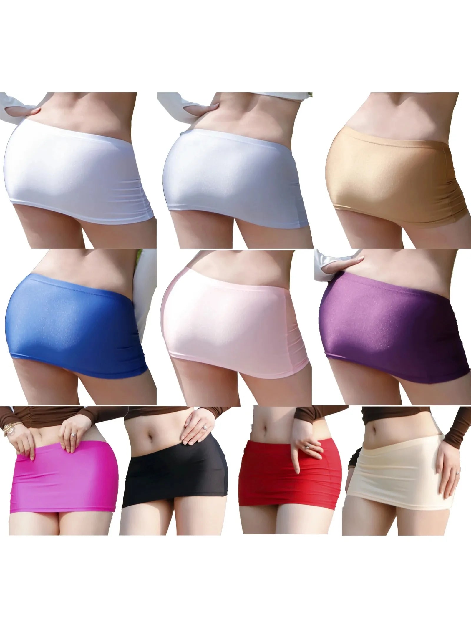 Womens Low Rise Miniskirt Solid Color Elastic Waistband Lingerie Bodycon Mini Skirt Sheer Ultra Pencil Skirt Beachwear Nightwear