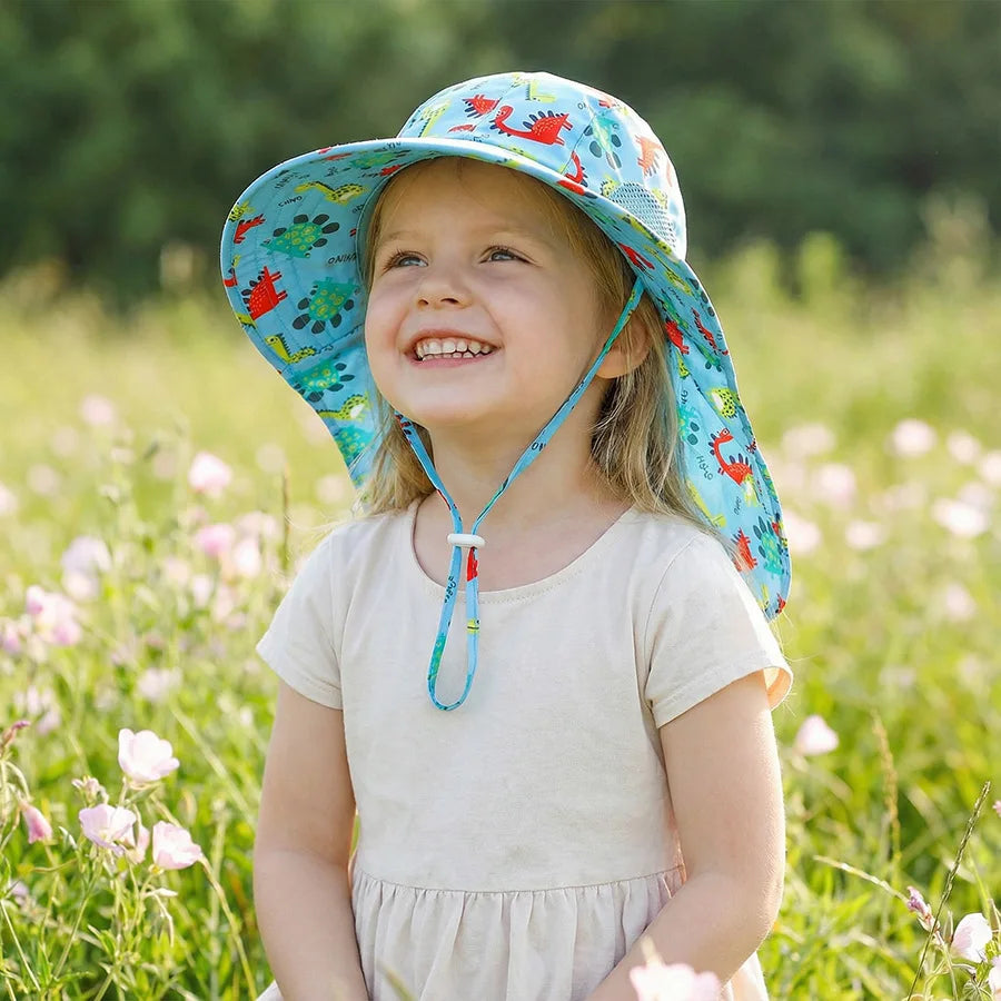 Side Net Fabric Children's Sun Hat with Side Mesh, Sun Hat for Protection From The Sun, Sunshade Shawl Hat, Original Large Brim