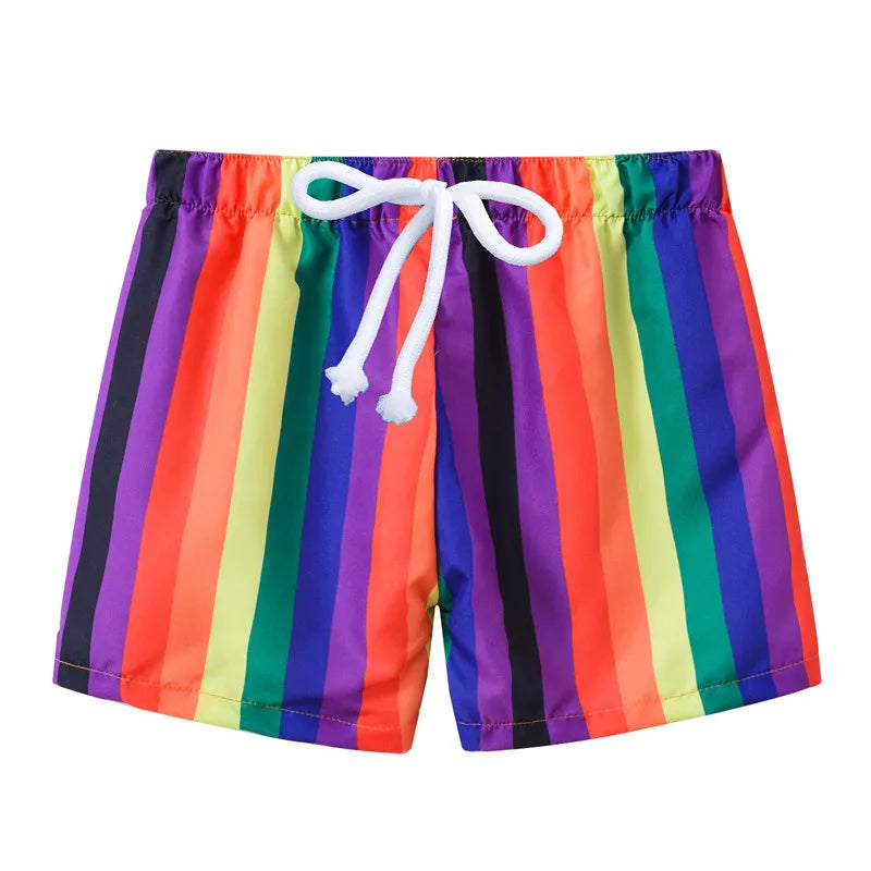 Boys Cartoon Print Beach Shorts Summer Quick Dry Swim Trunks Kids Casual Board Shorts Toddler Swimwear Bathing Suit For 2-8Y