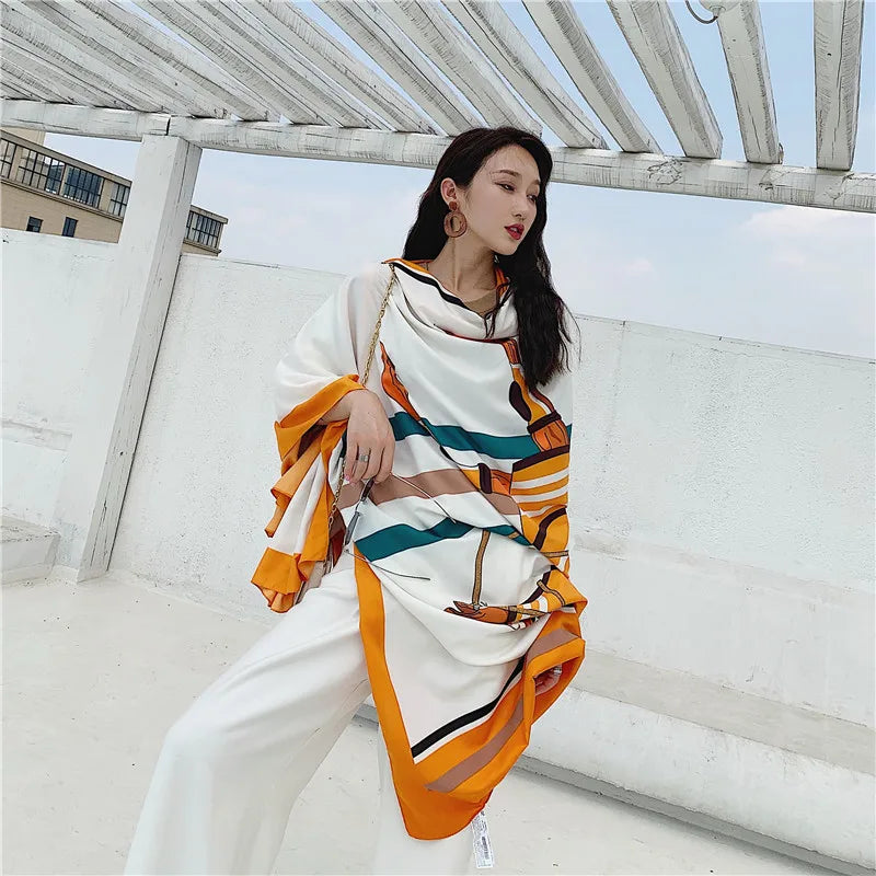 140x180cm Celebrity With The Same Cover-Ups Women Large Beach Dress Bikini Bathing Swimwear Sunburn Protection Sarong Wrap Scarf