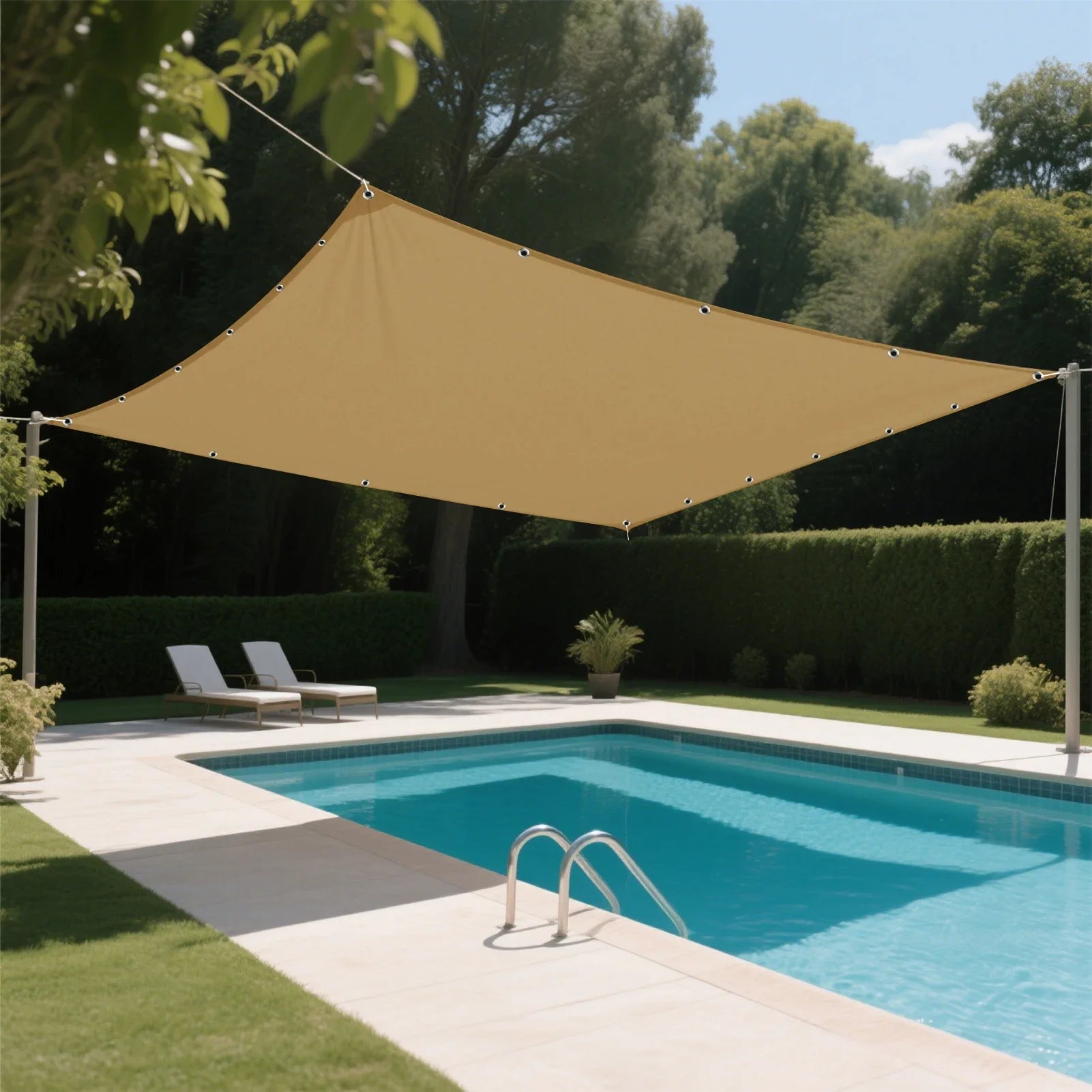 5x4m 4x3m 3x3m 3x2m Waterproof Tarp Tent Large Camping Awning Sun Shade Shelter Garden Patio Canopy Outdoor Beach Shade Hiking ﻿