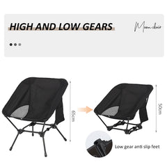 Square Structure Beach Fishing Stool, Convenient Four-Corner Camping Folding Chair, Lightweight Iron Tube Moon Chair