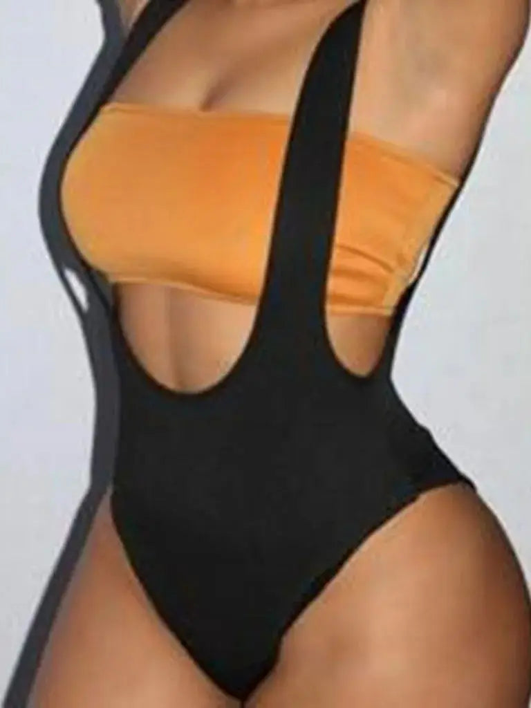 Beach Vacation One-Piece Wrap, Big V-Neck, Backless Thong, A Woman's Sexy Bathing Suit Exercise Women's Wear