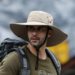 Summer Mountaineering Fishing Hat Men's UV Resistant Fisherman Hat Large Eave Outdoor Work Sun Protection Hat Sun Visor Hat