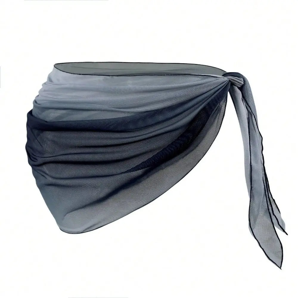 Chiffon Material Beach Dress Short Length Sheer Fabric Sarongs Breathable Quick-Dry Gradient Color Bikini Wrap