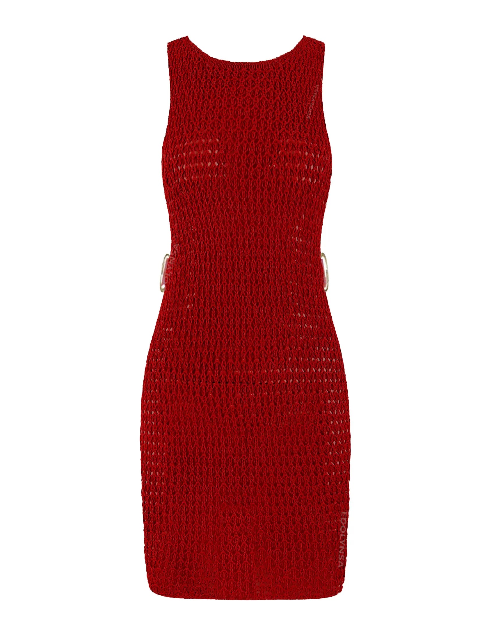 2024 Summer Sexy One Neck Cut Out Circle Decoration Corset Slim Beach Mini Dress Women Seaside Beachwear Swimwear Cover Up A2796