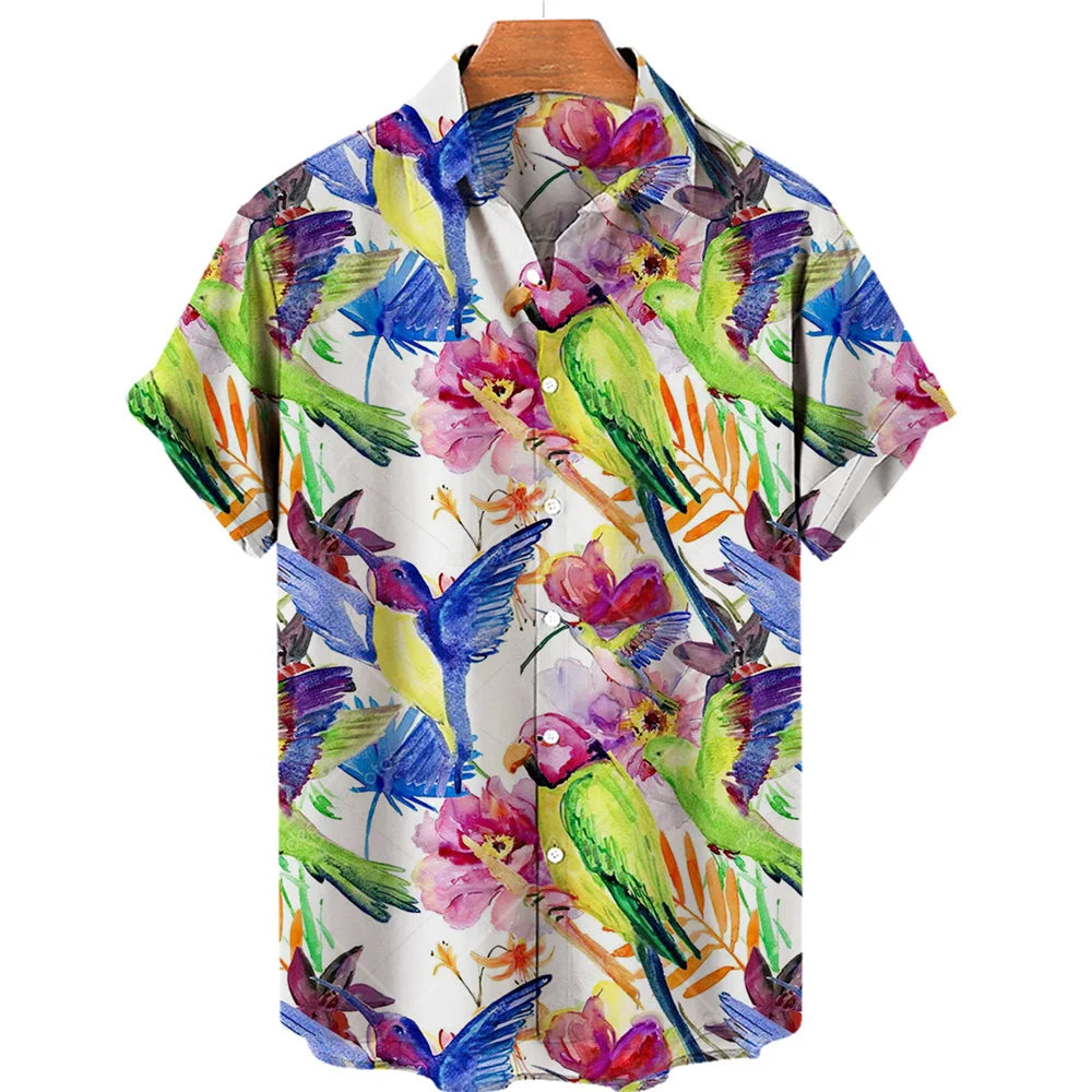 Men's Casual 3D Printed Summer Clothing, Hawaiian Short-Sleeved High-Quality Three-Dimensional Shirt