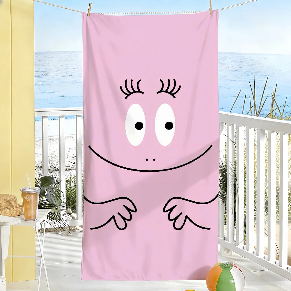 Cute B-Barbapapa Cartoon Towel Soft Pool Gift For Travel Gym Shower Camping Quick Dry Sports Large Beach Towel