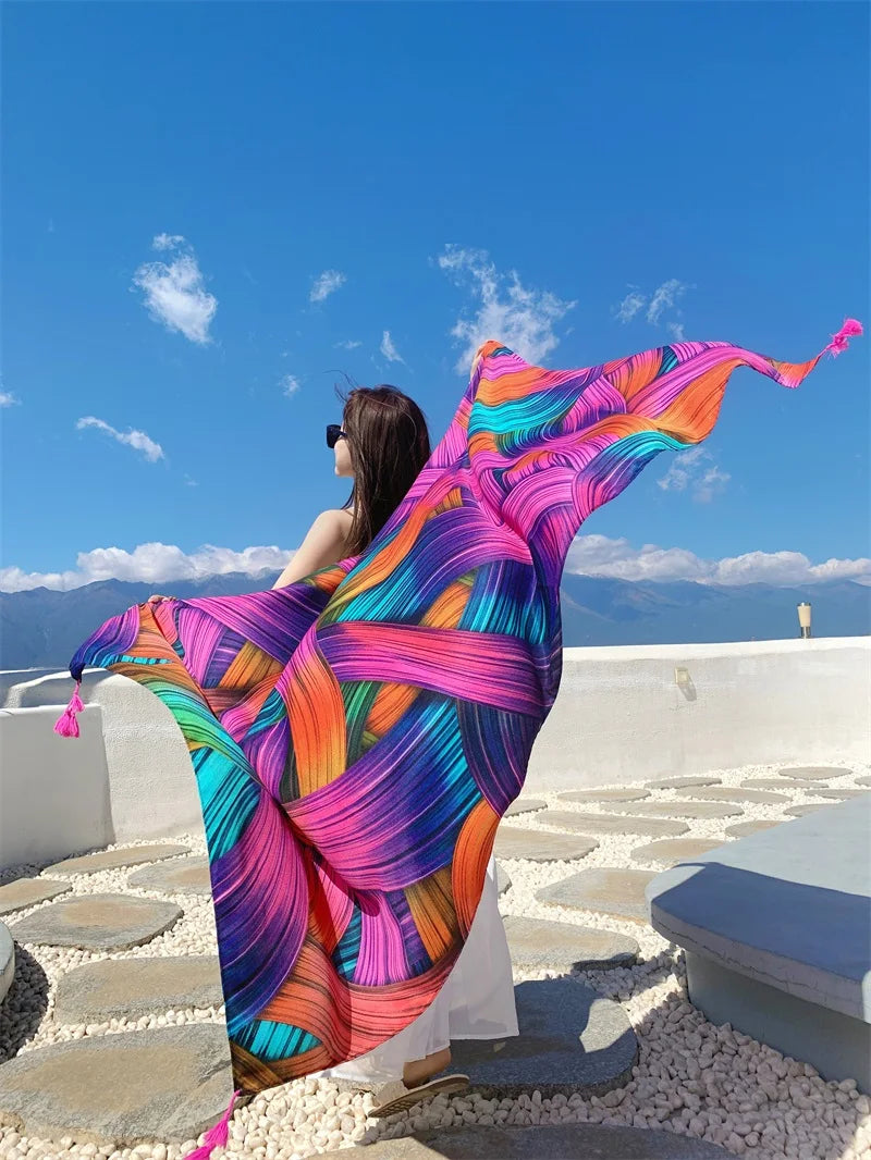 20 Styles 90x180cm Cotton Linen Summer Beach Dress Bikini Cover-ups Sarong Wrap Scarf Women Brazilian Swimsuit Bathing Cover Up