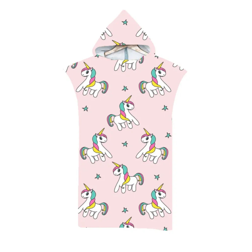 Adult Kids Beach Towel Quick Dry Hooded Cloak Children Women Large Bath Towels Sand Free Poncho Bathrobe For Summer Swim Surf