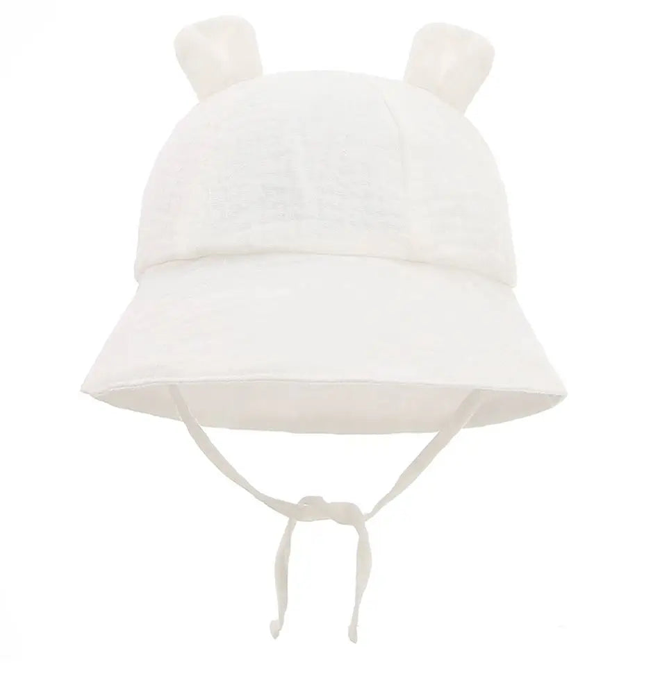 Newborn Boys Girls Bucket Hat Summer Kids Toddler Panama Cap 0 to 12 Months Soft Cotton Baby Sun Hat With Ears Cute Bunny