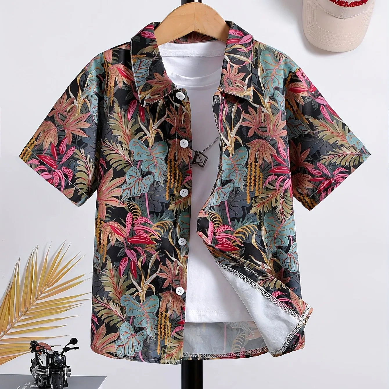Children Blouse Hawaiian Shirt Boy Hawaii T-Shirt Short Sleeve Tops Summer Casual Lapel Tees Children's Shirt Kids Girls Clothes