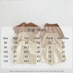 2pcs Summer Thin Short Sleeve T-shirt and Shorts Set Small Stand Collar Cool Toddler Boys Baby Girls Casual Beach Suits