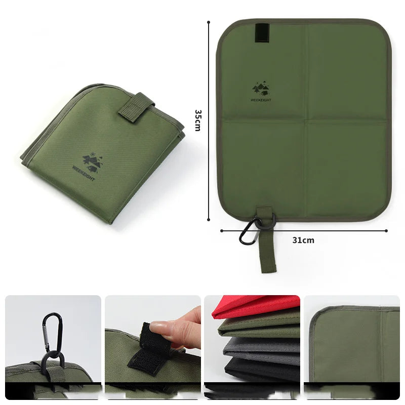 TARKA Foldable Outdoor Sitting Pad 600D Oxford Cloth Waterproof Beach Cushion Portable Hiking Camping Sitting Pad for Travel