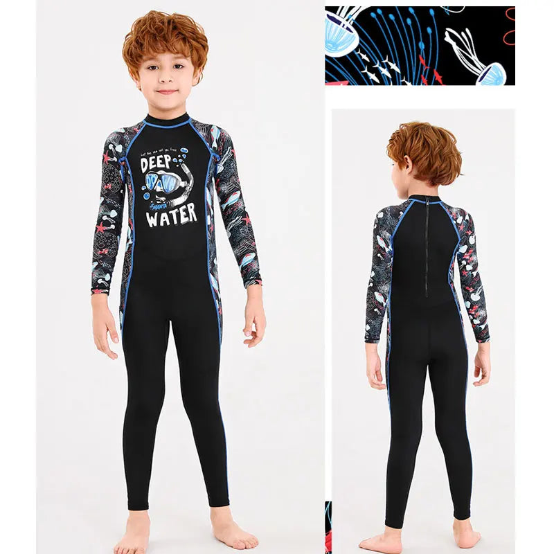 One-Piece Rash Guard for Kids, UV Sun Protection, Full Body Diving Bathing Suit, Swim Skins Swimsuit, UPF 50 + UV Sun Protection