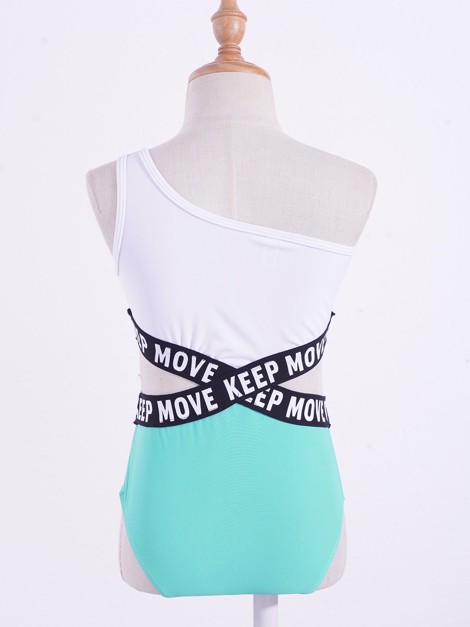 Kids Girls Hollow Out One-piece Swimwear Single Shoulder Letter Print Bodysuit Swimsuit Pool Bathing Suit Beachwear Sportswear
