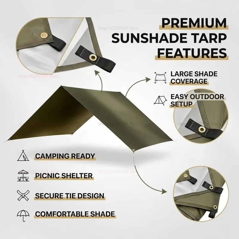 Waterproof Sun Tent Camping Tarpaulin Outdoor Sun Shade Awning Garden Beach Sun Shelter Ultra Light Resistant Durable Waterproof