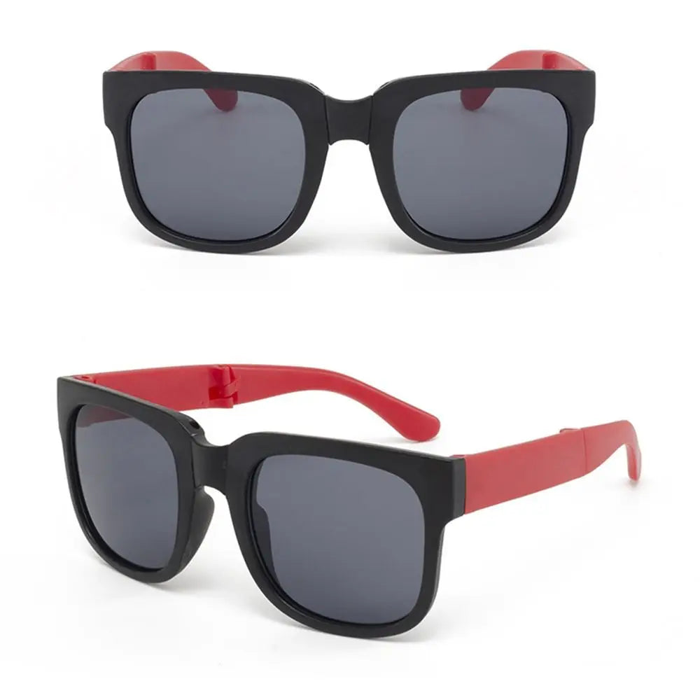 Kids Sunglasses for Toddler Boys and Girls Foldable Sunglasses Children Eyewear Square Frame Travel Goggle UV 400 Shades Eyewear