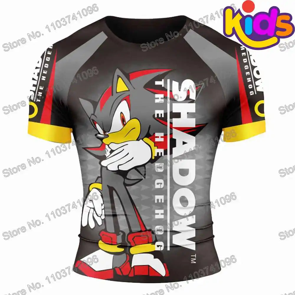 Kids Blue Surf Clothing BJJ MMA Boys Rash Guard Short Sleeve Diving T-Shirt Tight Swimwear Summer Beach Floatsuit Girls Tops