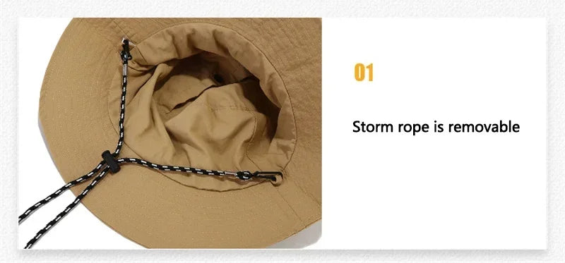 Summer quick-dry outdoor hiking hat for men, foldable and packable, sun protection and shade hat Multifunctional quick-dry visor