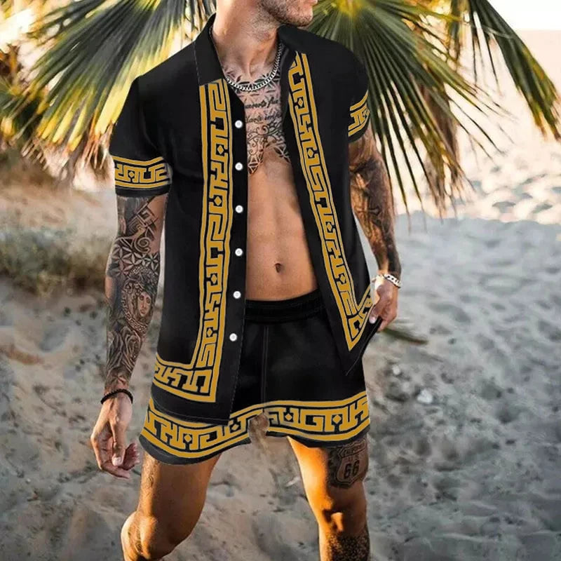 Hawaiian Shirt Sets 3D Printed Men's Casual Fashion Short Sleeves Shirts Oversized Beach Shorts Summer Streetwear Suits Clothing