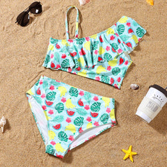 2023 Leaf Swimsuits Family Matching Outfits Look One-Piece Mother Daughter Swimwear Mommy and Me Clothes Father Son Swim Shorts