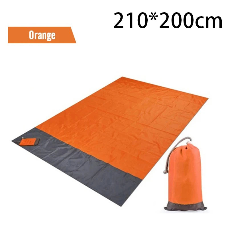 2x2.1m Waterproof Pocket Beach Blanket Folding Camping Mat Mattress Portable Lightweight Mat Outdoor Picnic Mat Sand Beach Mat