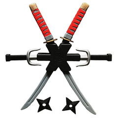 1: 1 Ninja Set Halloween Children's Japanese Samurai Cosplay Toys Knife Set Dart Toy Model Gifts Collection Bizarre Toys