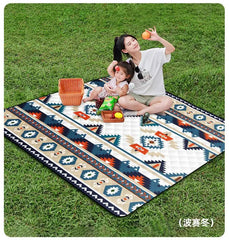 Waterproof Picnic Blanket, 200x200CM Large Beach Blanket Outdoor Picnic Mat, Beach Mat with Carrying Handle for Camping, Beach