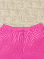 Ins Girls' Summer Outfit Set Young Girls' Vacation Style Solid Color Lace Vest Shorts Set