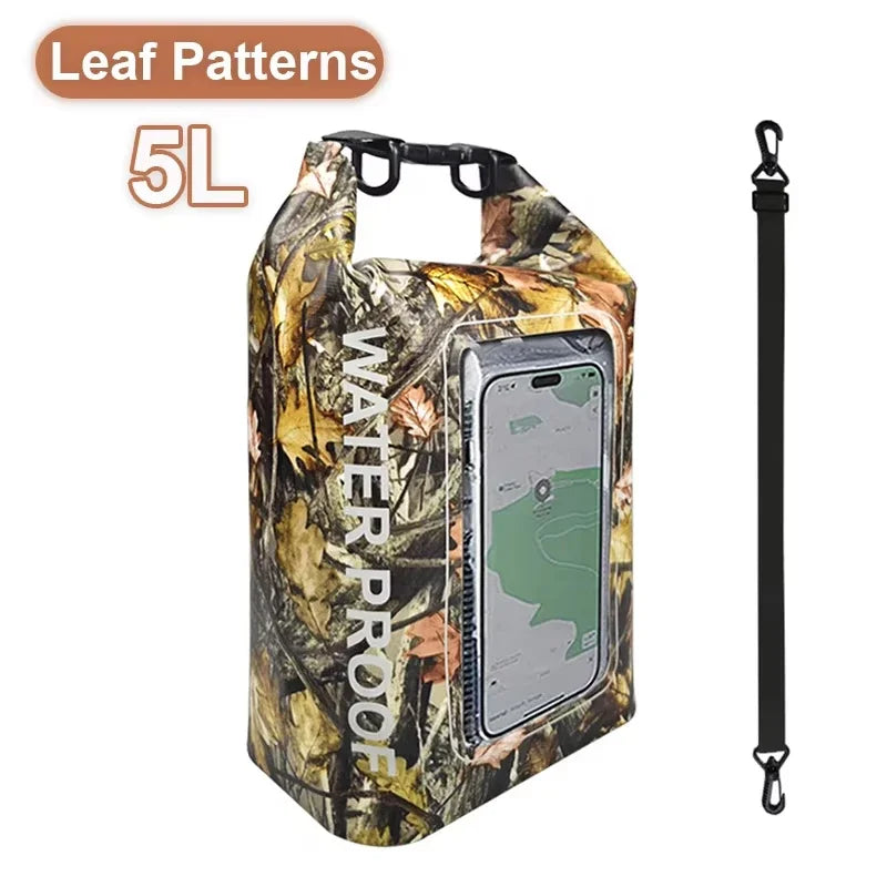 2L/5L Waterproof Dry Bag Touch Screen Swimming Waterproof PVC Bag Rafting Floating Outdoor Sport Bag Surfboard Kayak Storage Bag