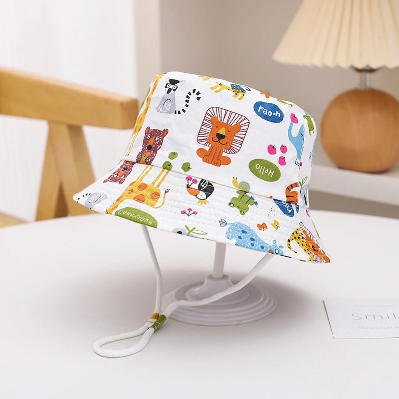 New Panama Summer Baby Sun Hat for Girls and Boys Beach Sun Cap Cartoon Autumn Kids Fisherman's Cap Outdoor Baby Bucket Hat