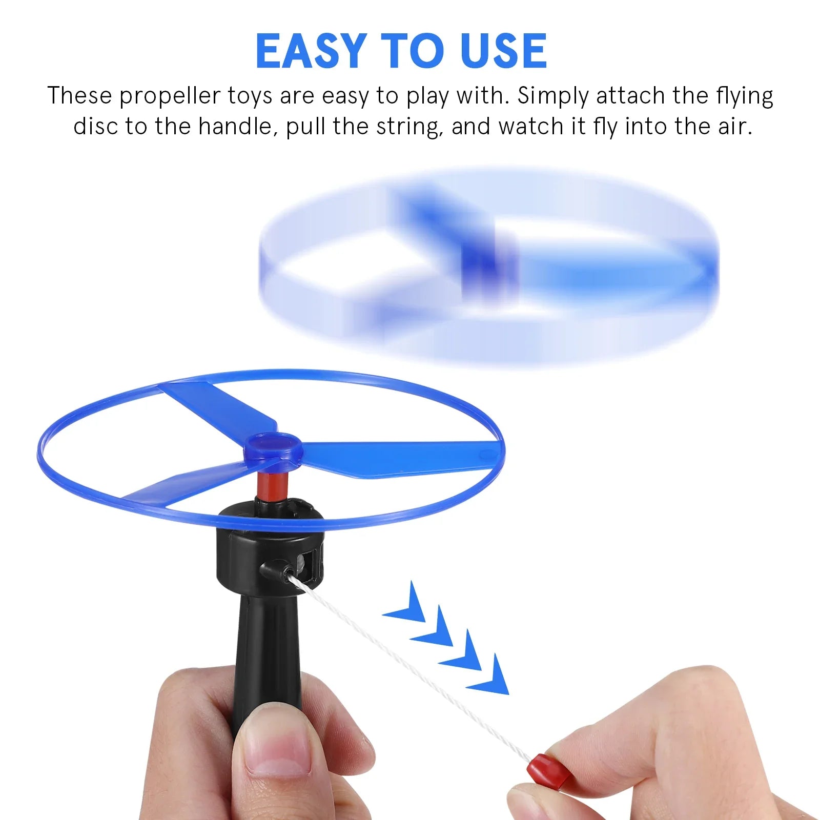 Kid Sports Pull Line Saucer Toys Children Outdoor Fun Rotating Flying Helicopter Gift Processing Toy for Parks Beach