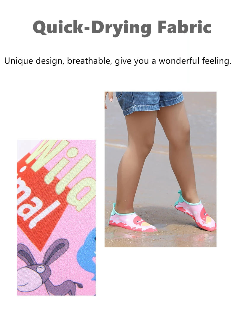 Children Outdoor Water Shoes Barefoot Quick-Dry Aqua Yoga Socks Boys Girls Animal Soft Diving Wading Shoes Beach Swimming Shoes