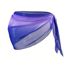 Chiffon Material Beach Dress UPF Protection Short Length Swimsuit Coverups Gradient Color Sheer Fabric Beach Cover Up Skirt