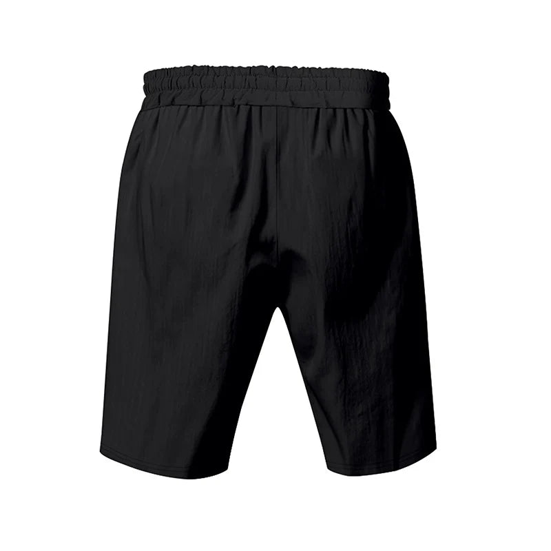 New Men's Cotton Linen Shorts Pants Male Summer Breathable Solid Color Linen Trousers Beach Shorts Fitness Streetwear